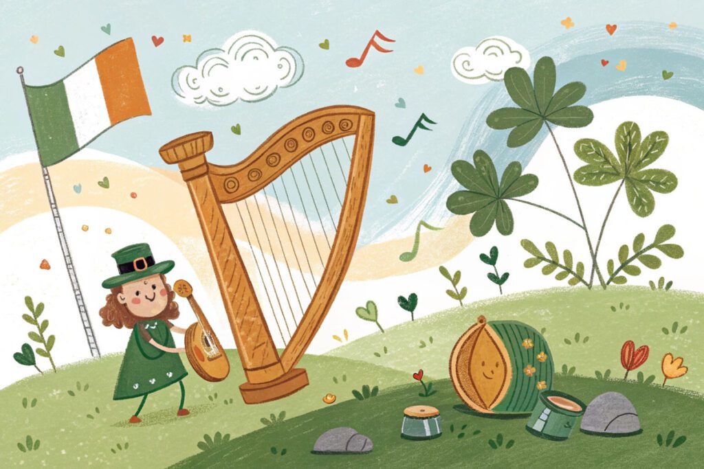 Symbols of Ireland - shamrocks, harps and more